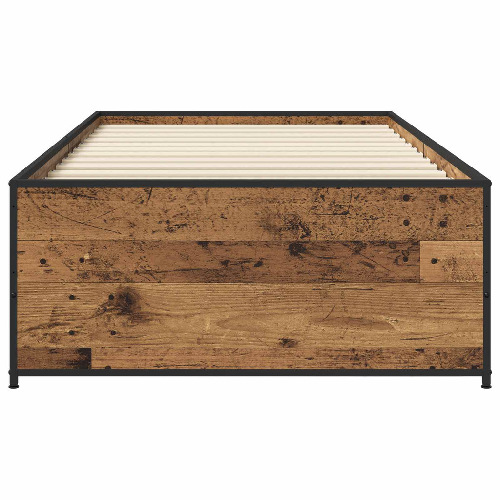 vidaXL Ramka łóżka Stare drewno 80 x 200 cm Drewno inżynieryjne