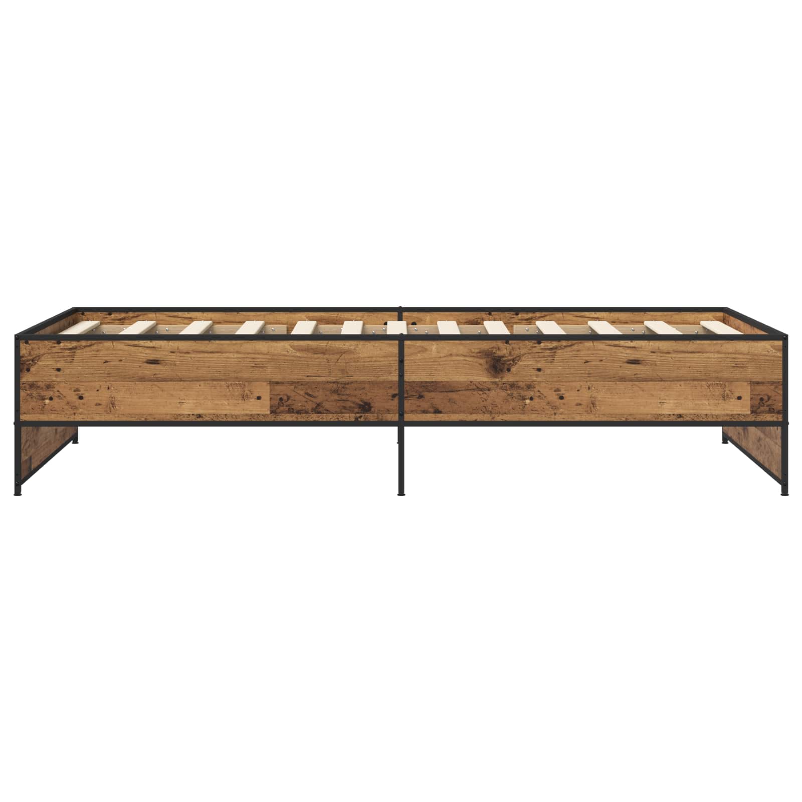 vidaXL Ramka łóżka Stare drewno 80 x 200 cm Drewno inżynieryjne