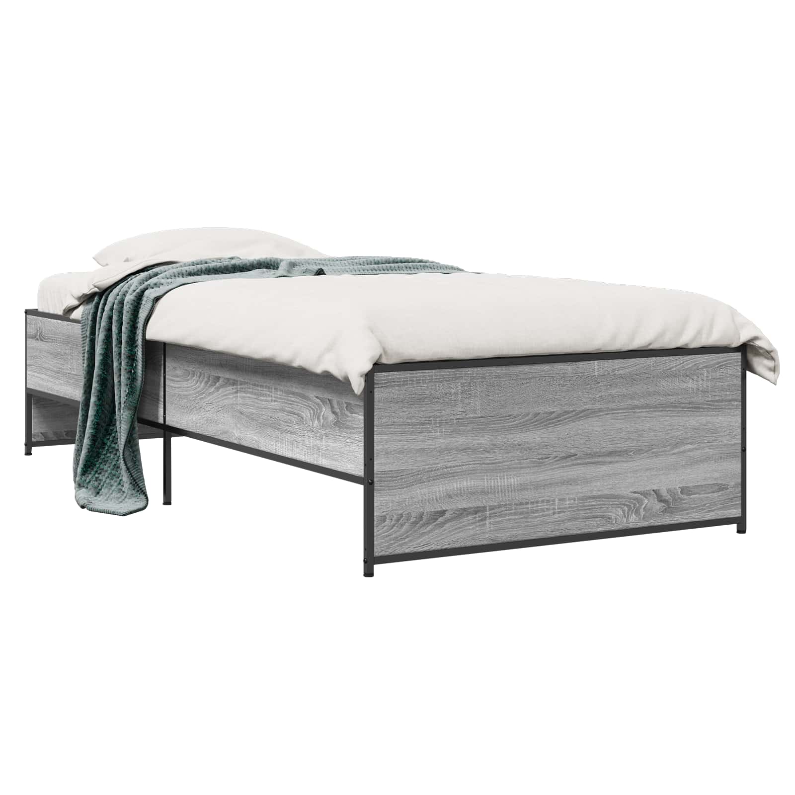 vidaXL Ramka łóżka Szary Sonoma 80 x 200 cm Drewno inżynieryjne