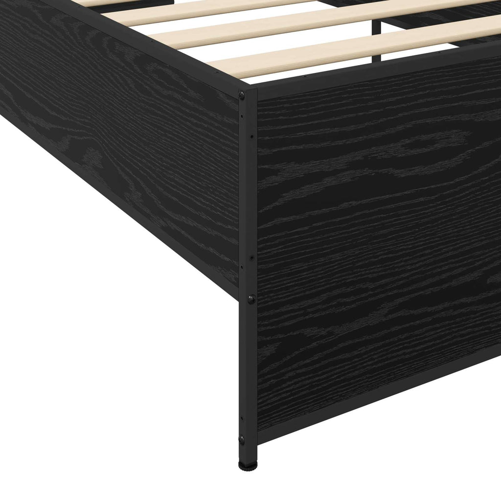 vidaXL Ramka łóżka Czarny dąb 80 x 200 cm Drewno inżynieryjne