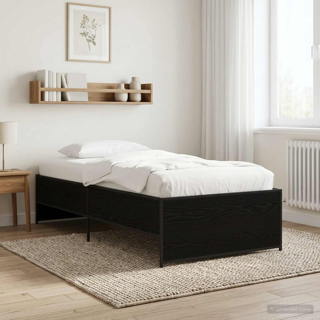 vidaXL Ramka łóżka Czarny dąb 80 x 200 cm Drewno inżynieryjne
