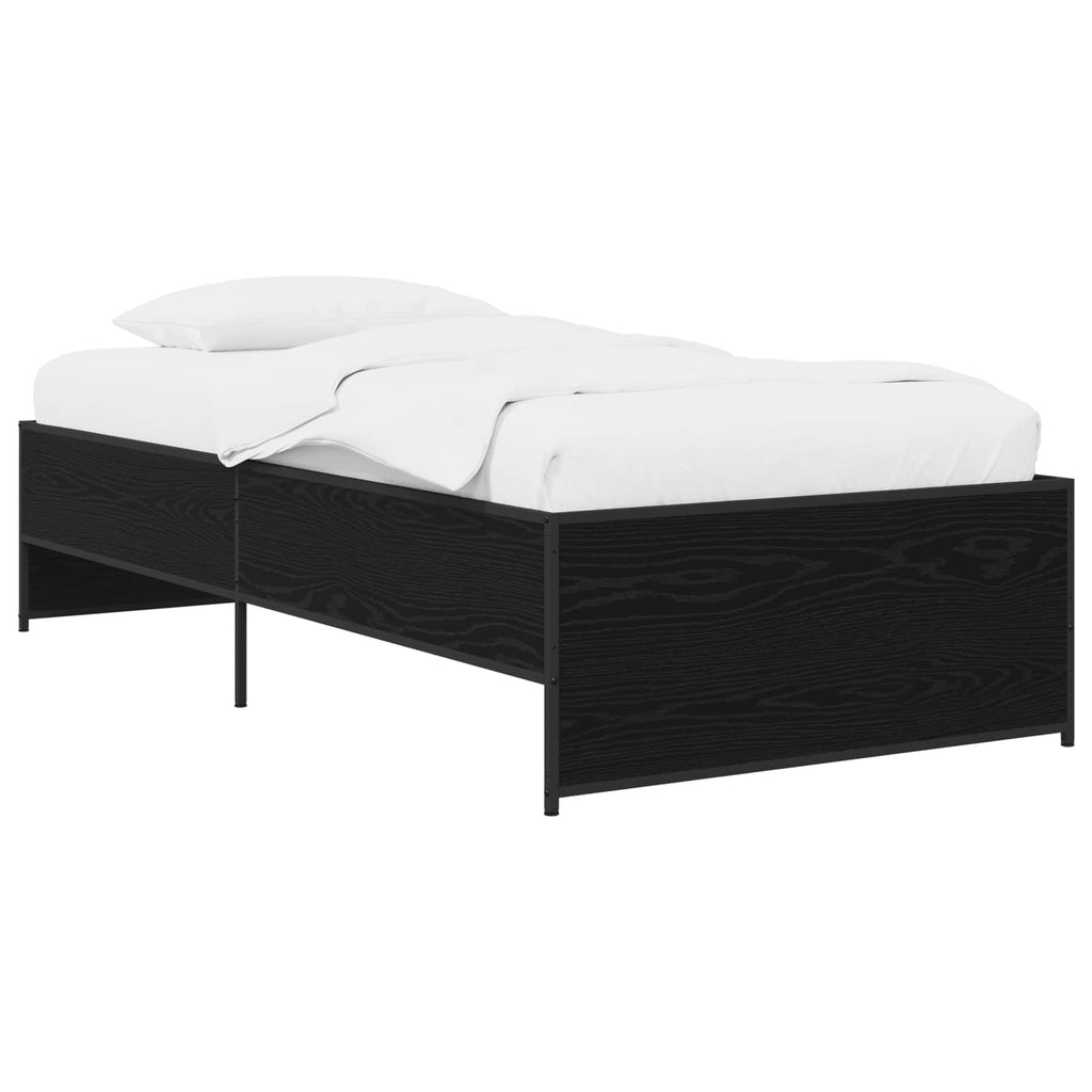 vidaXL Ramka łóżka Czarny dąb 80 x 200 cm Drewno inżynieryjne
