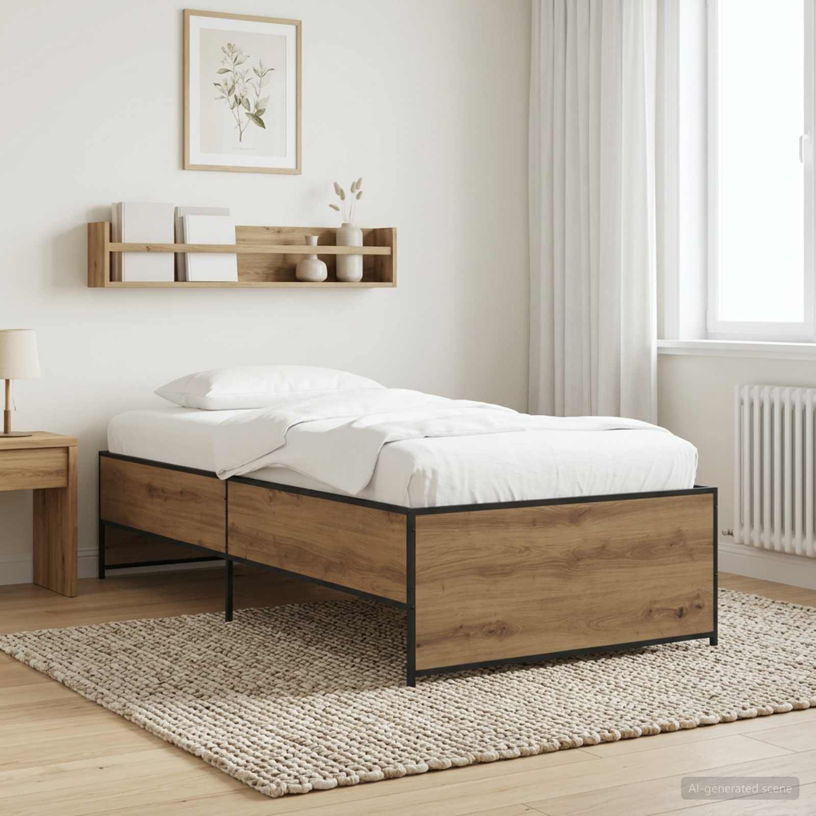 vidaXL Ramka łóżka Dąb artisan 80 x 200 cm Drewno inżynieryjne