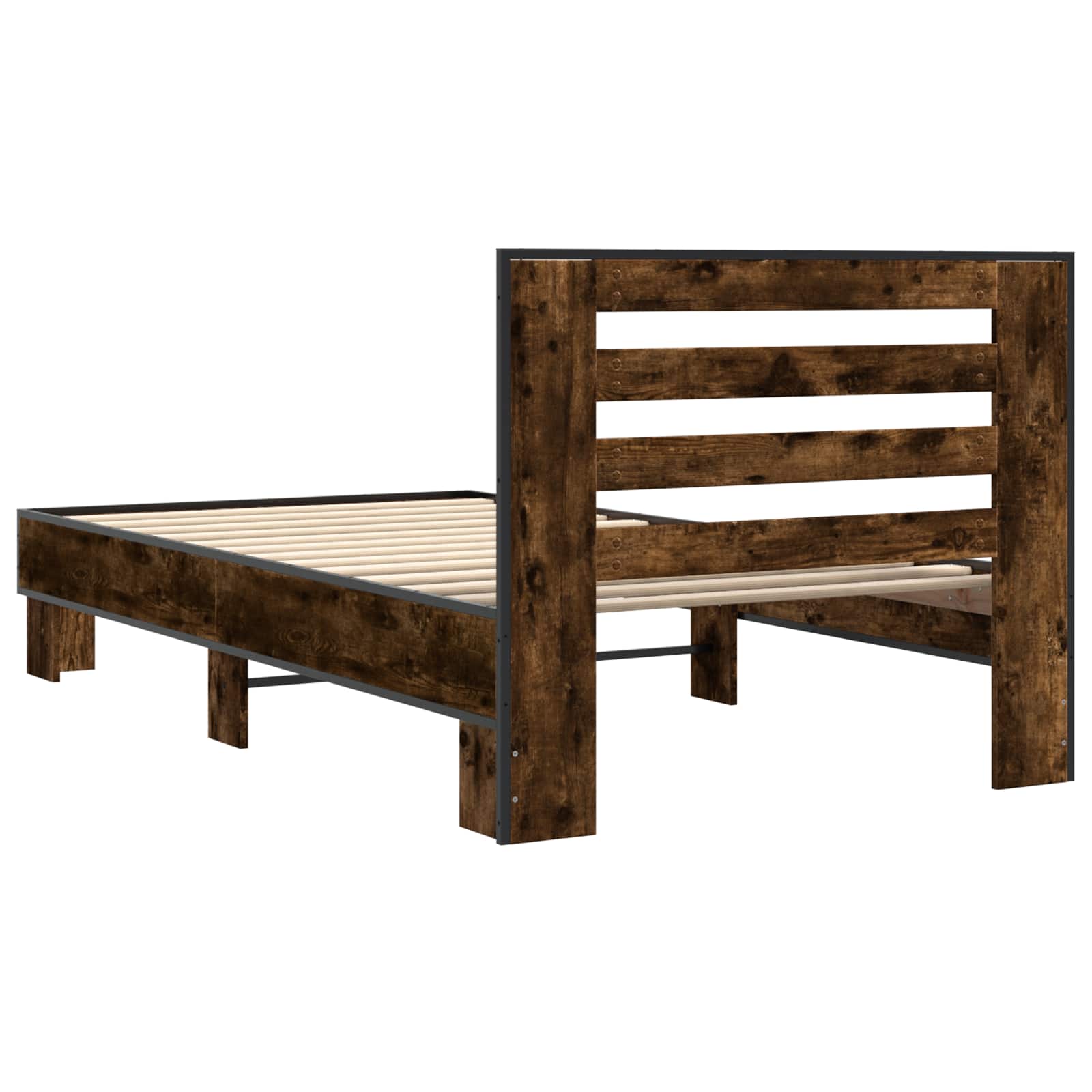 vidaXL Rama łóżka z wezgłowiem Dąb wędzony 80 x 200 cm