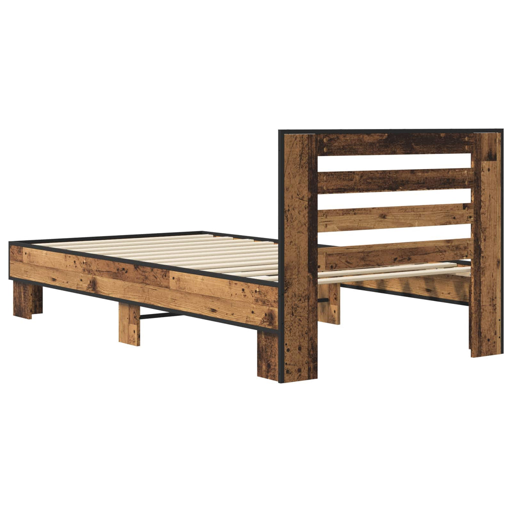 vidaXL Rama łóżka z wezgłowiem Stare drewno 80 x 200 cm