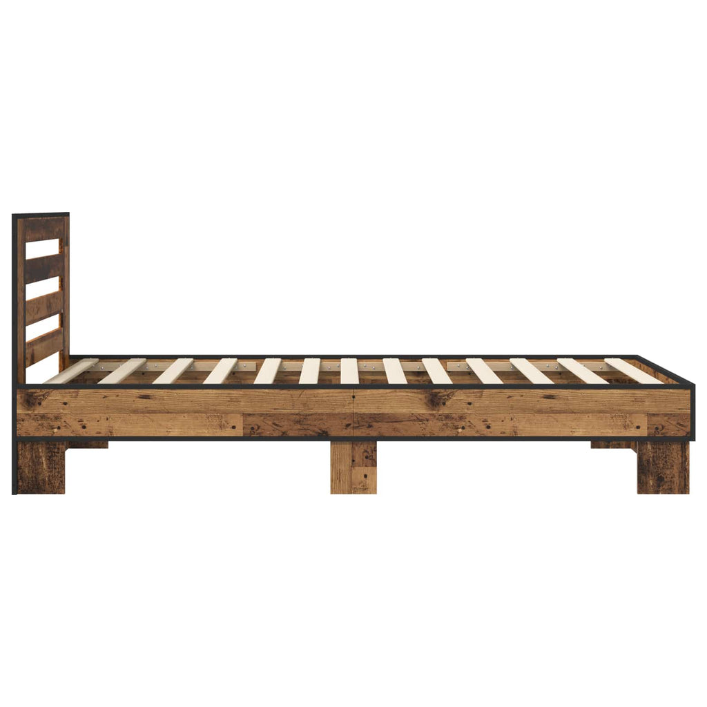 vidaXL Rama łóżka z wezgłowiem Stare drewno 80 x 200 cm