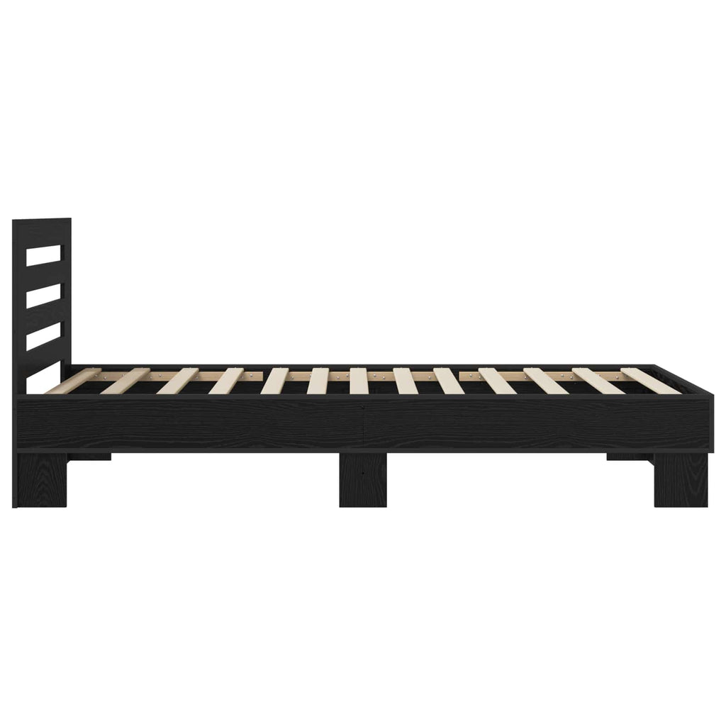 vidaXL Rama łóżka z wezgłowiem Czarny dąb 80 x 200 cm