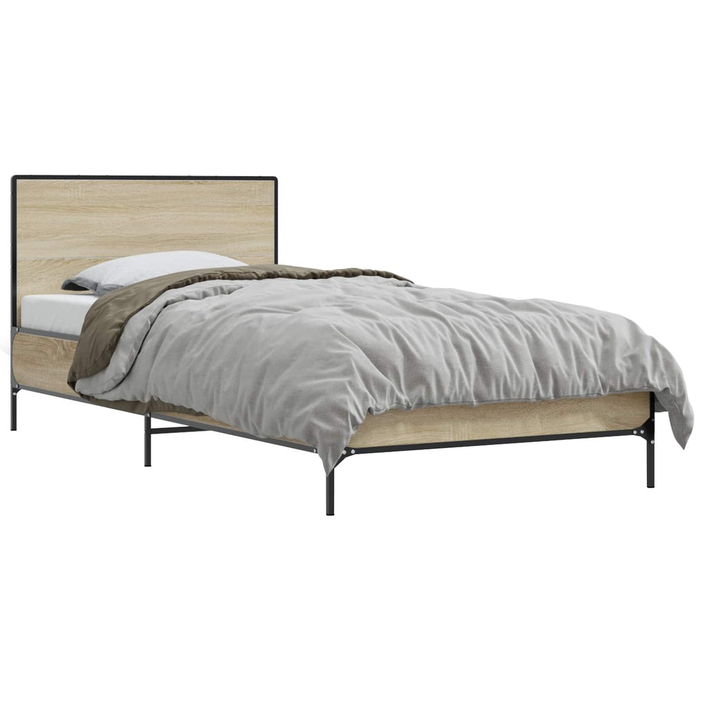 vidaXL Rama łóżka z wezgłowiem dąb Sonoma 80 x 200 cm