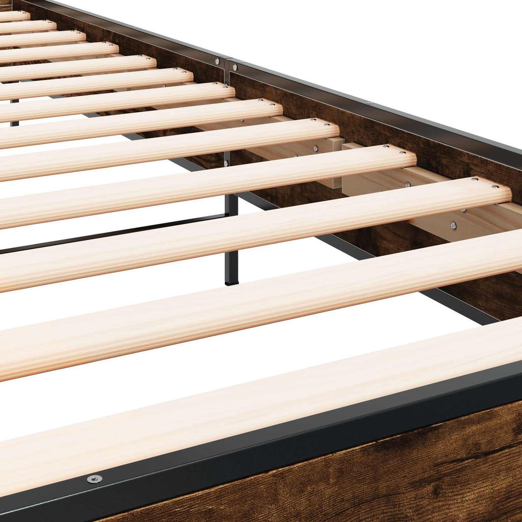 vidaXL Rama łóżka z wezgłowiem Dąb wędzony 80 x 200 cm