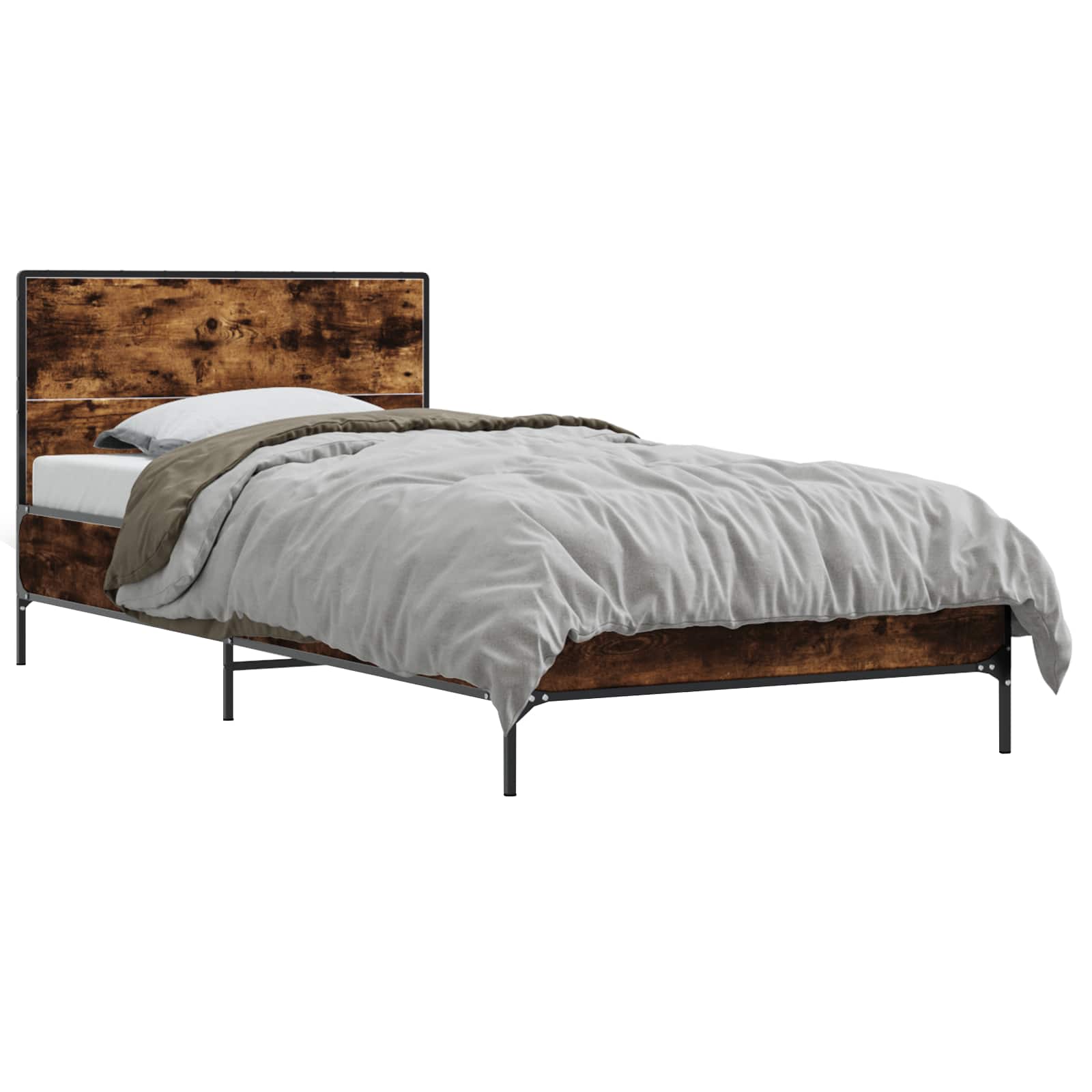 vidaXL Rama łóżka z wezgłowiem Dąb wędzony 80 x 200 cm