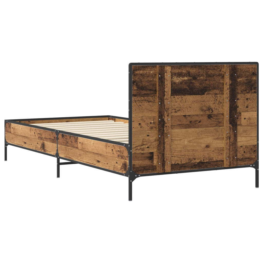 vidaXL Rama łóżka z wezgłowiem Stare drewno 80 x 200 cm