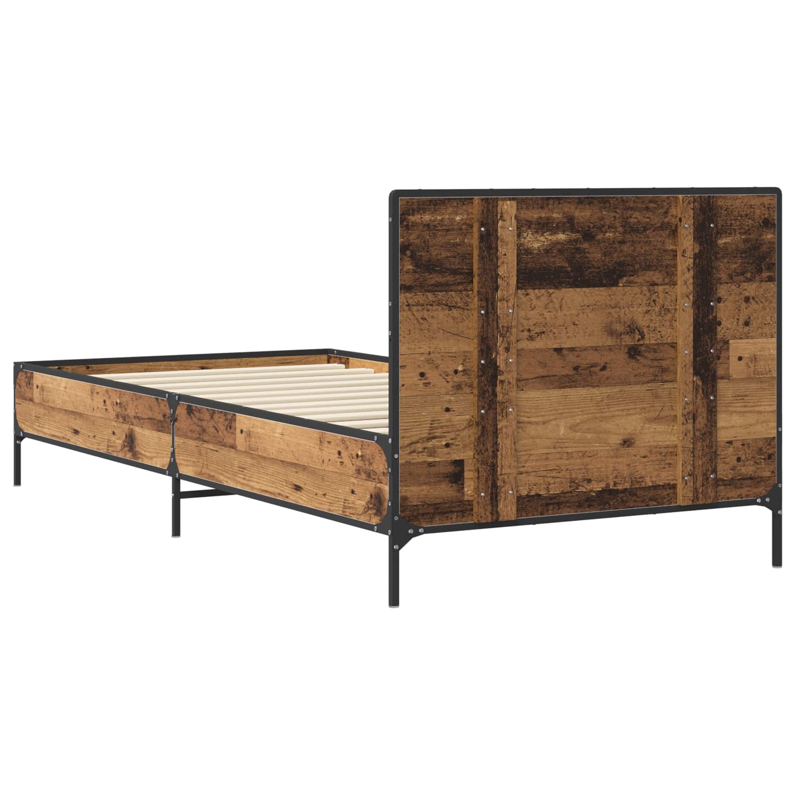 vidaXL Rama łóżka z wezgłowiem Stare drewno 80 x 200 cm