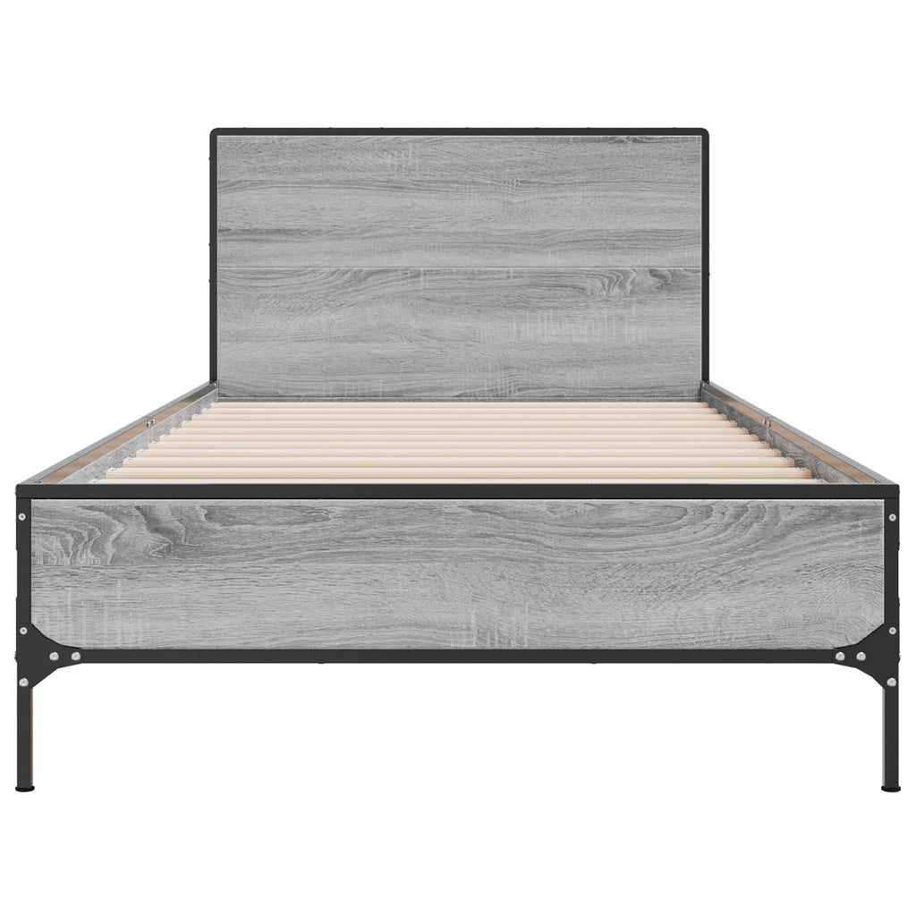 vidaXL Rama łóżka z wezgłowiem Szary Sonoma 80 x 200 cm
