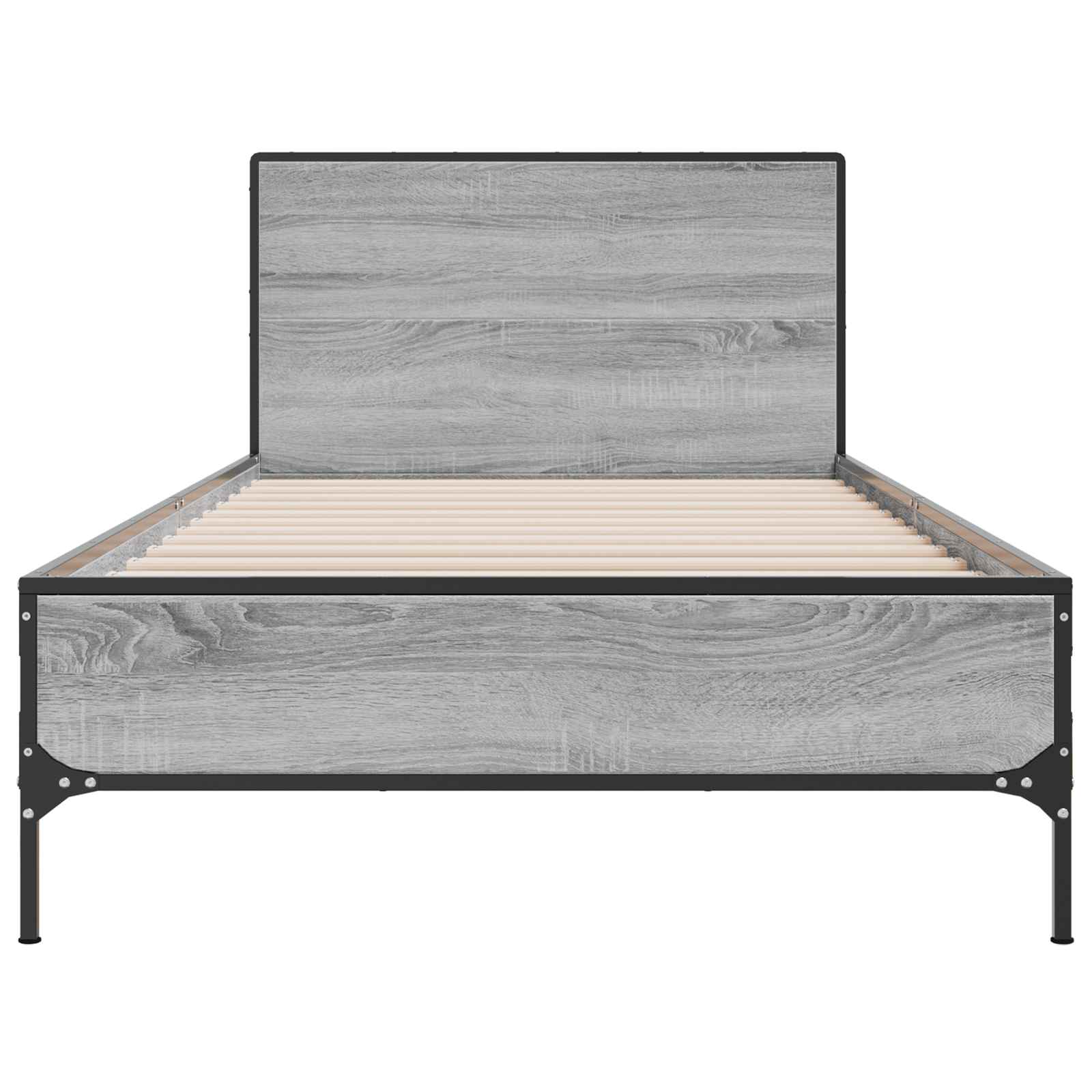 vidaXL Rama łóżka z wezgłowiem Szary Sonoma 80 x 200 cm