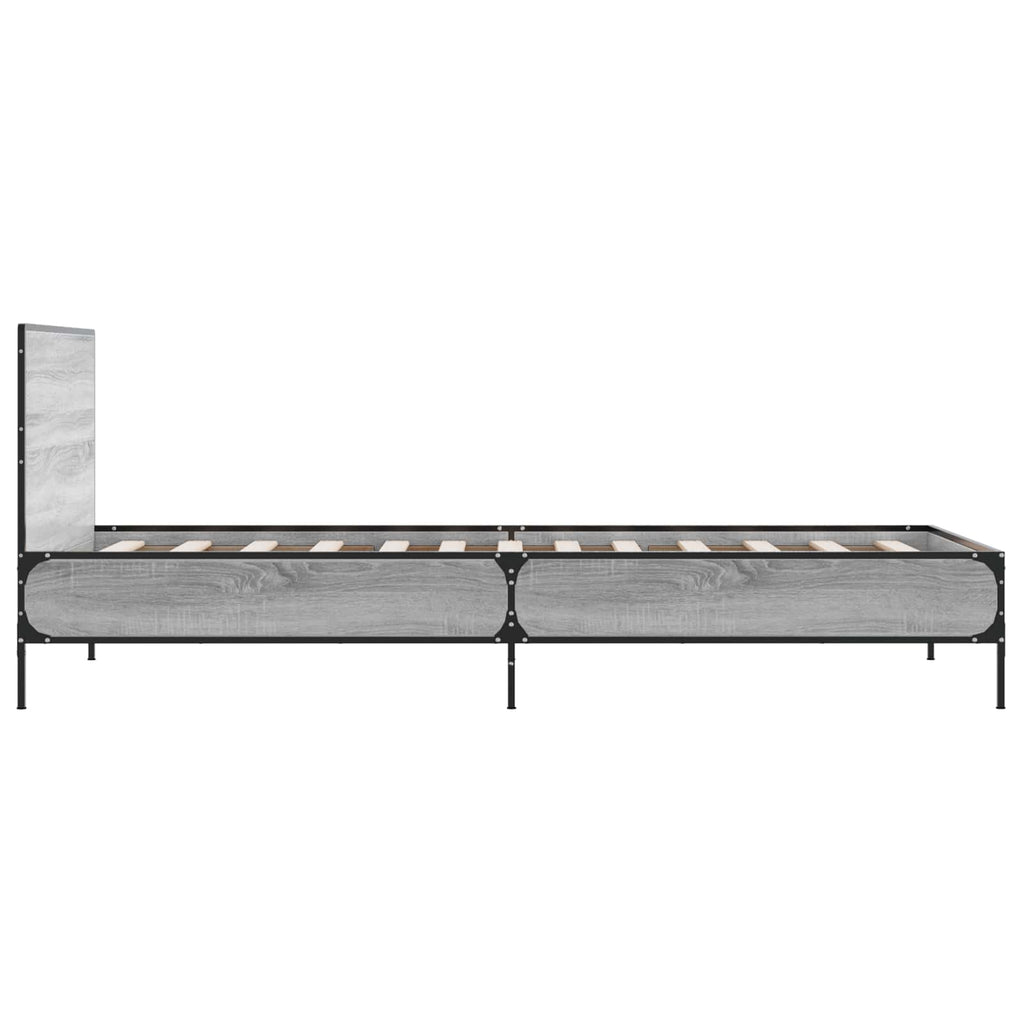 vidaXL Rama łóżka z wezgłowiem Szary Sonoma 80 x 200 cm
