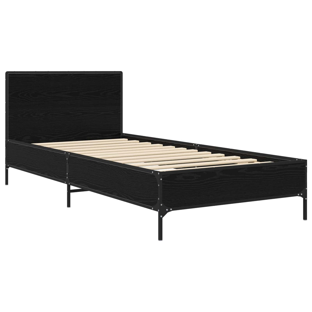 vidaXL Rama łóżka z wezgłowiem Czarny dąb 80 x 200 cm