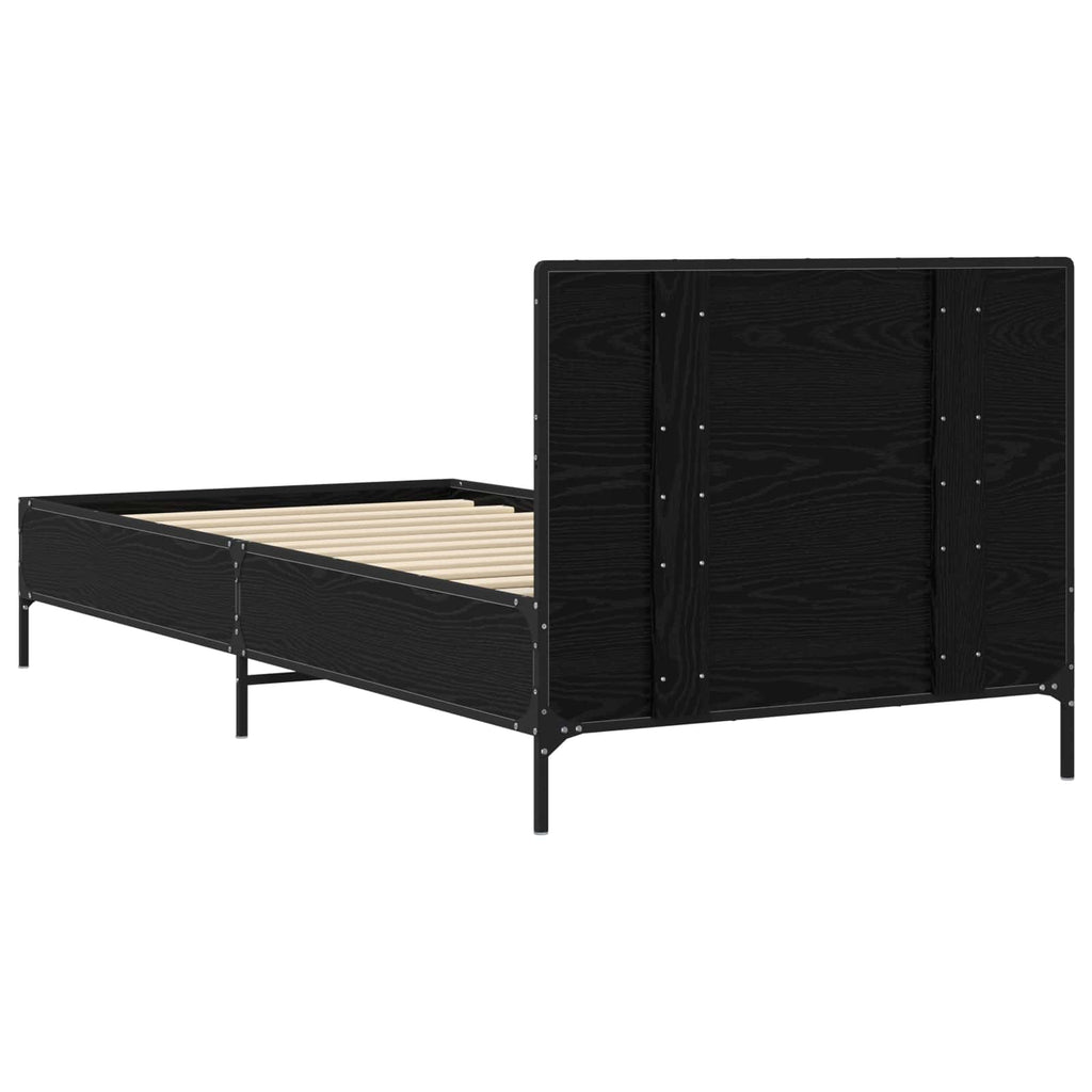 vidaXL Rama łóżka z wezgłowiem Czarny dąb 80 x 200 cm