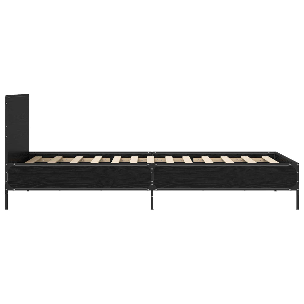 vidaXL Rama łóżka z wezgłowiem Czarny dąb 80 x 200 cm