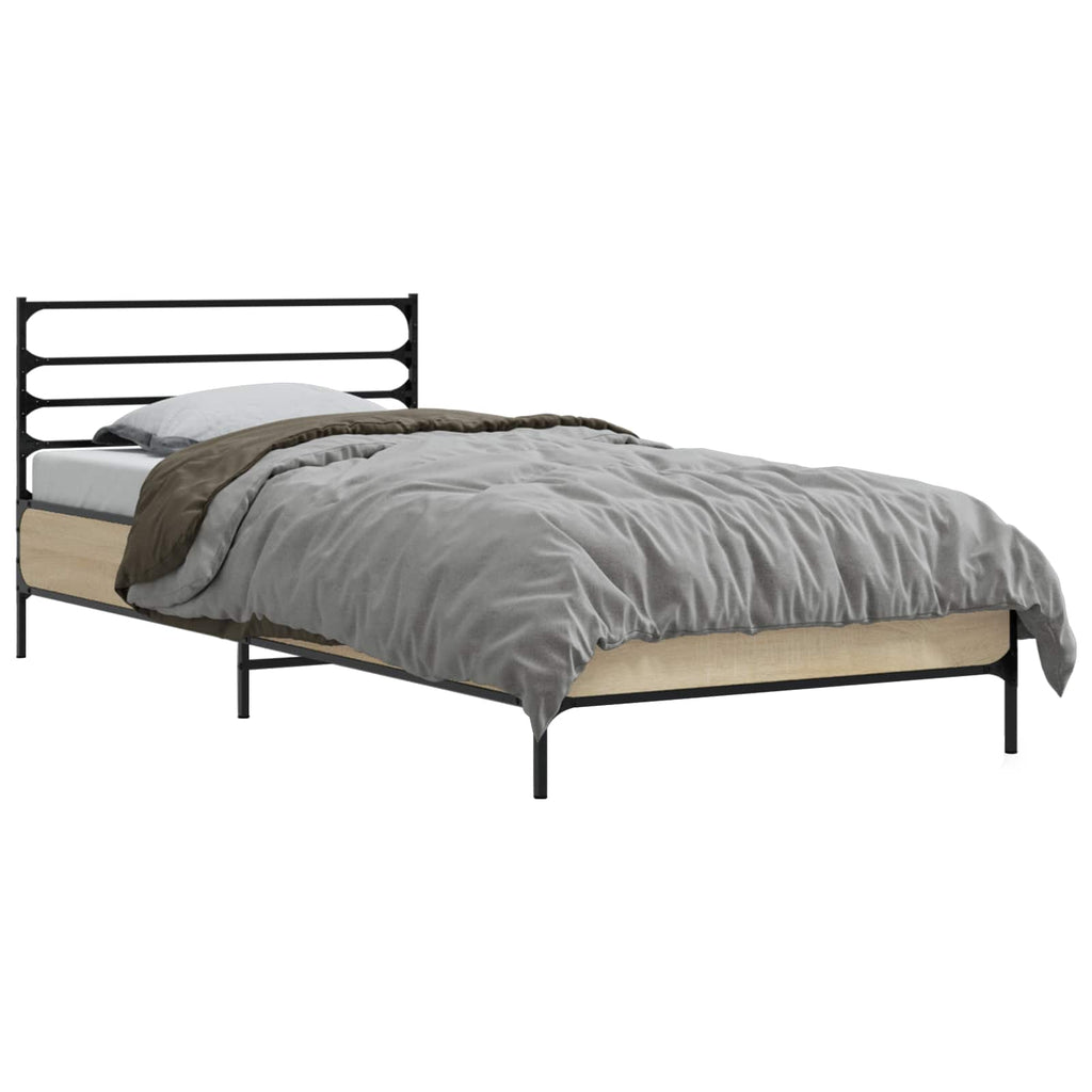 vidaXL Ramka łóżka dąb Sonoma 80 x 200 cm Drewno inżynieryjne
