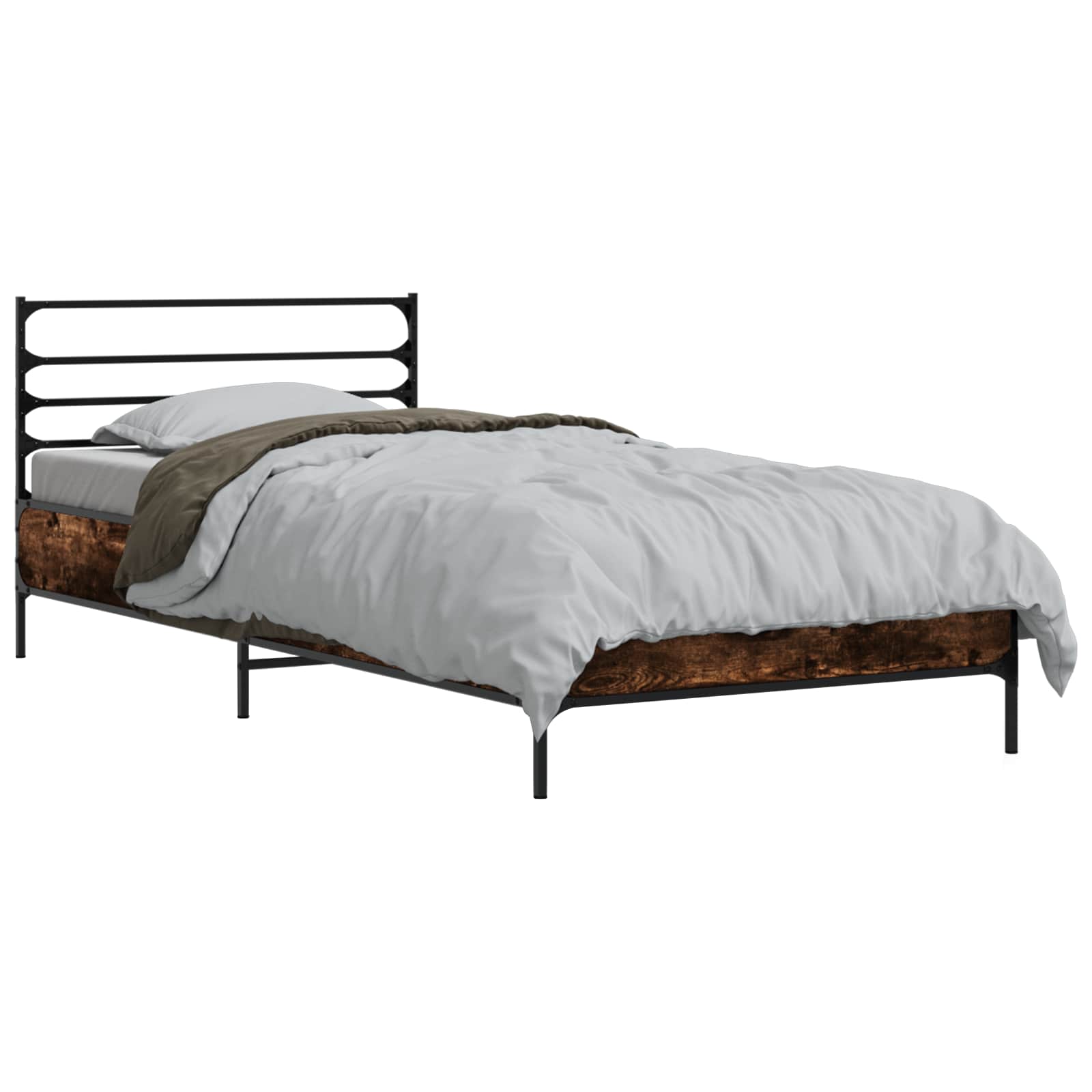 vidaXL Ramka łóżka Dąb wędzony 80 x 200 cm Drewno inżynieryjne