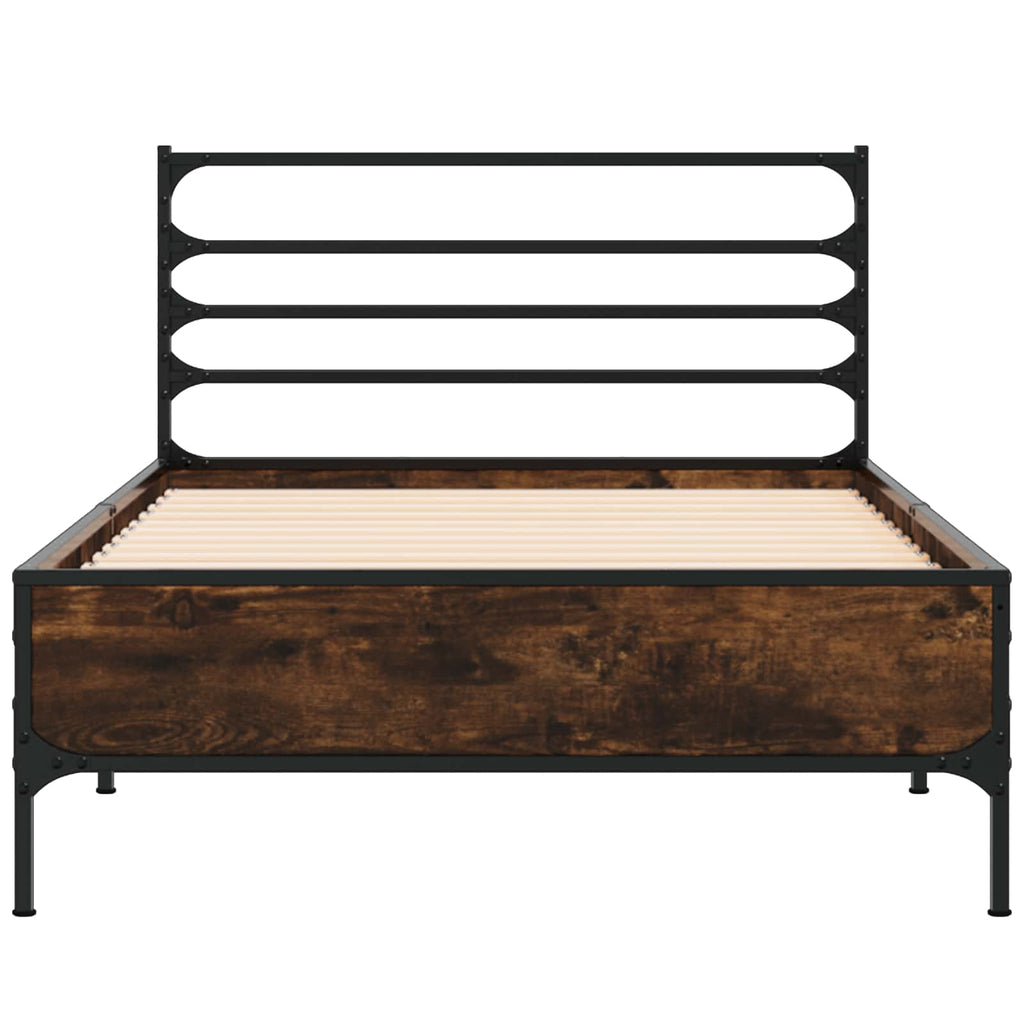 vidaXL Ramka łóżka Dąb wędzony 80 x 200 cm Drewno inżynieryjne