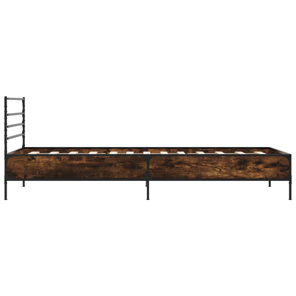 vidaXL Ramka łóżka Dąb wędzony 80 x 200 cm Drewno inżynieryjne