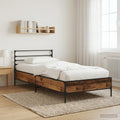 vidaXL Ramka łóżka Stare drewno 80 x 200 cm Drewno inżynieryjne