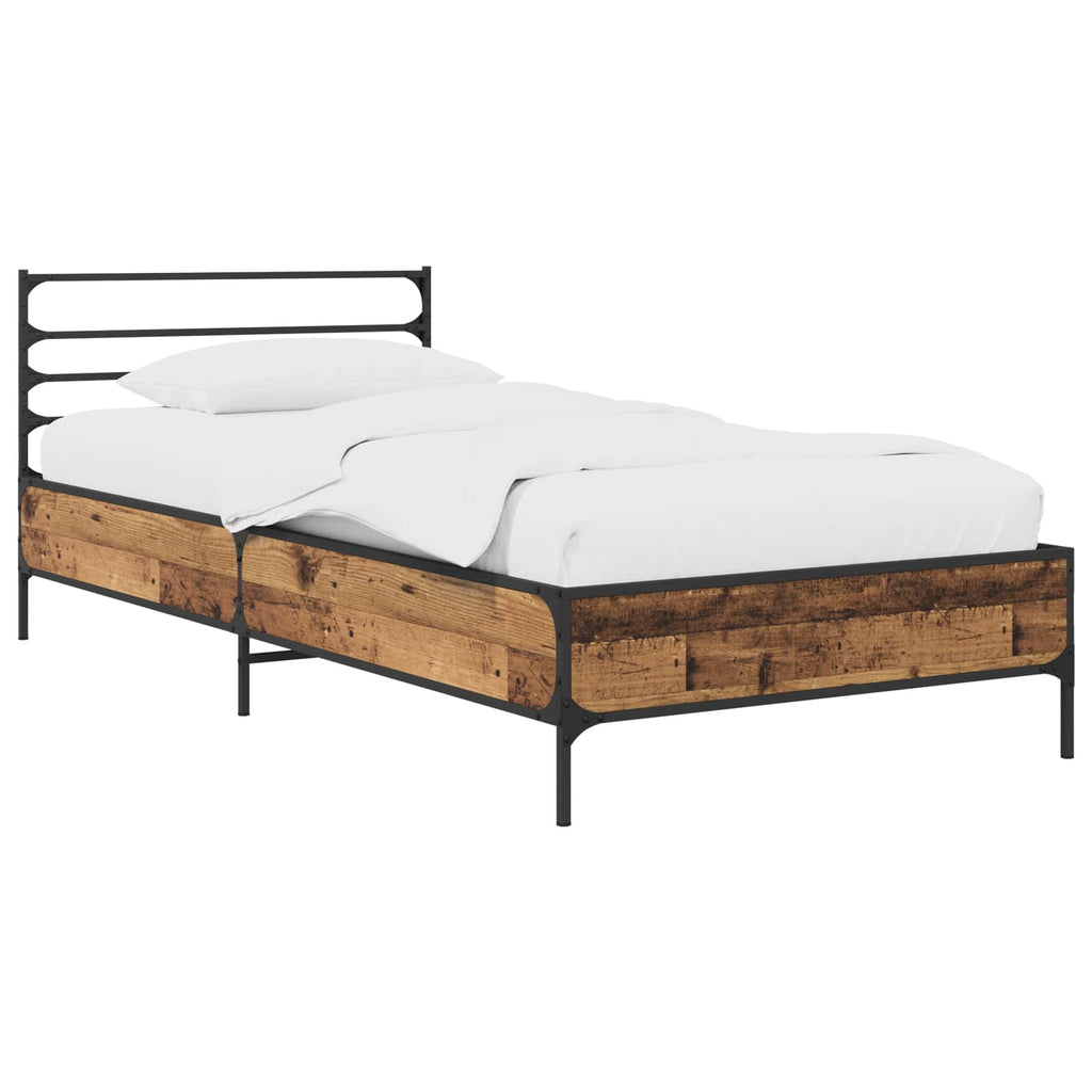 vidaXL Ramka łóżka Stare drewno 80 x 200 cm Drewno inżynieryjne