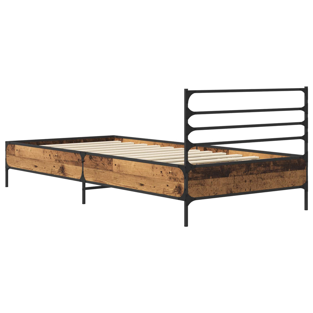 vidaXL Ramka łóżka Stare drewno 80 x 200 cm Drewno inżynieryjne