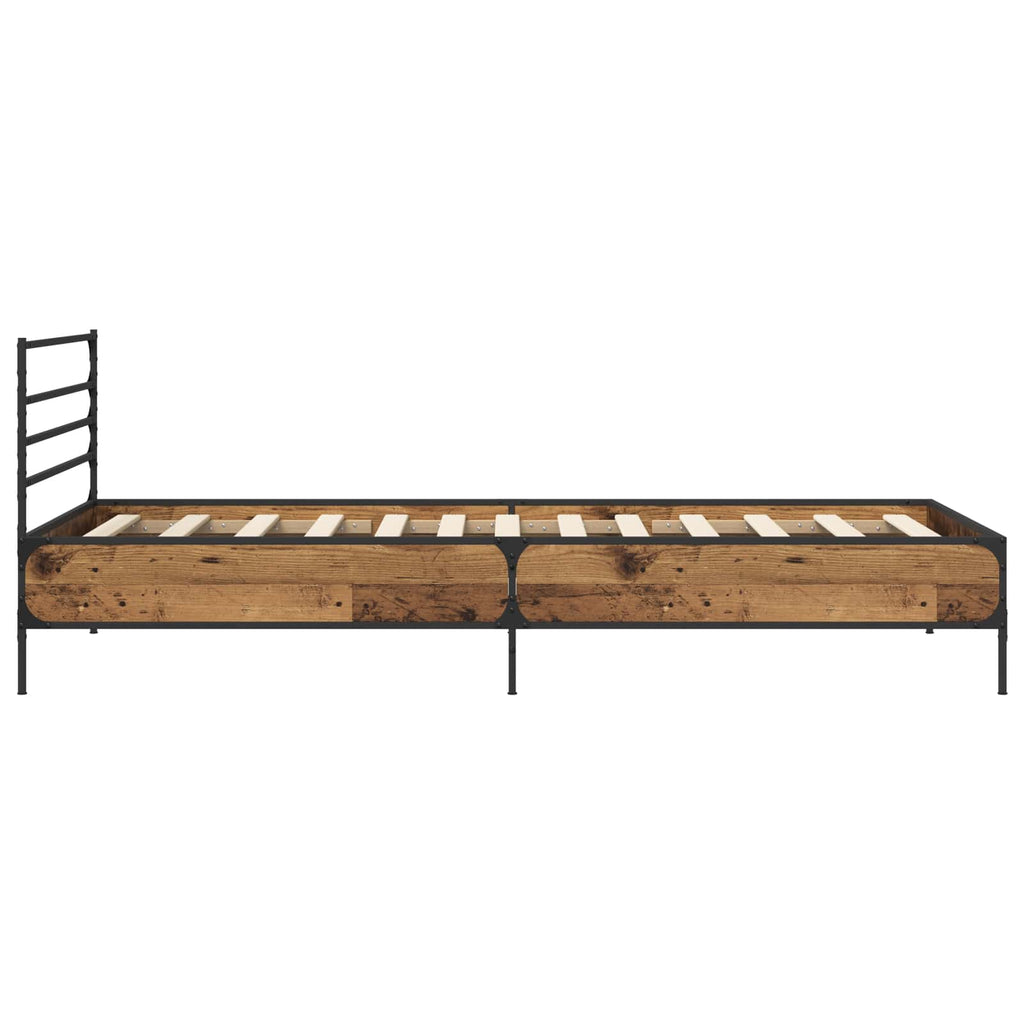 vidaXL Ramka łóżka Stare drewno 80 x 200 cm Drewno inżynieryjne