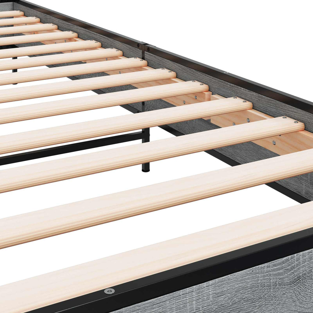 vidaXL Ramka łóżka Szary Sonoma 80 x 200 cm Drewno inżynieryjne