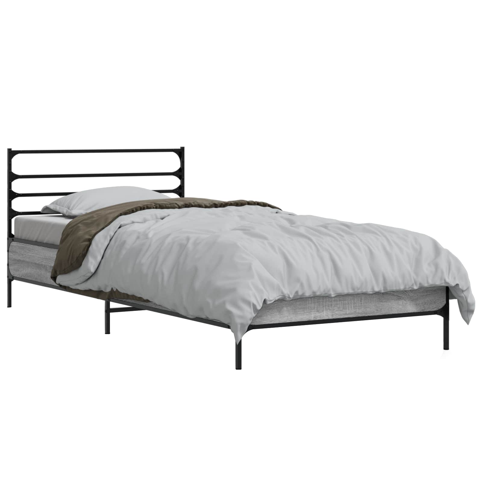 vidaXL Ramka łóżka Szary Sonoma 80 x 200 cm Drewno inżynieryjne