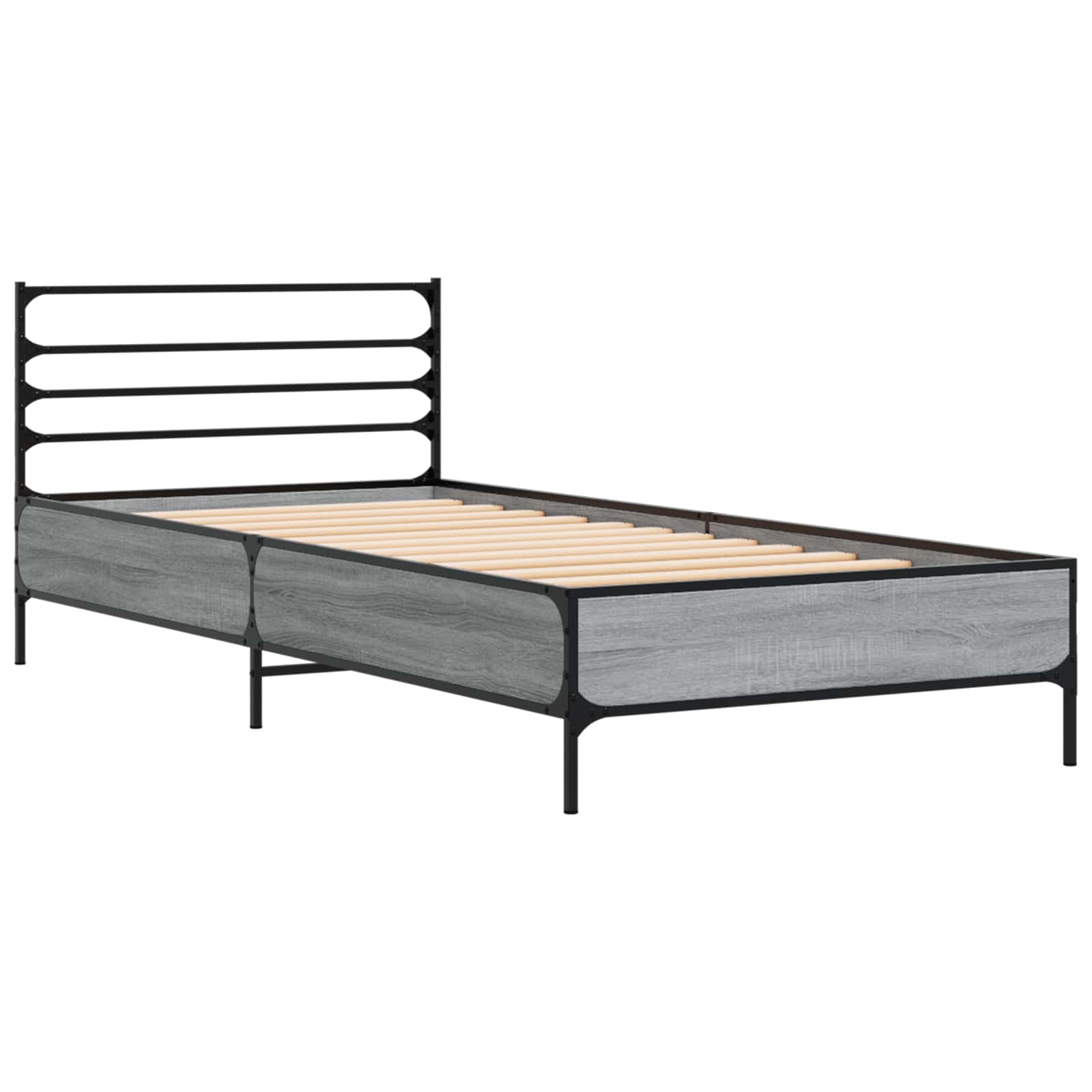 vidaXL Ramka łóżka Szary Sonoma 80 x 200 cm Drewno inżynieryjne