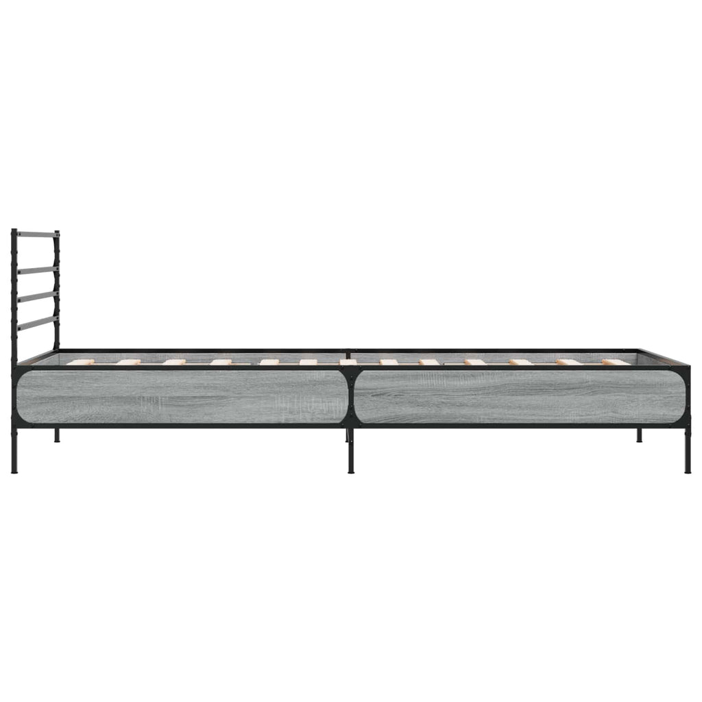 vidaXL Ramka łóżka Szary Sonoma 80 x 200 cm Drewno inżynieryjne