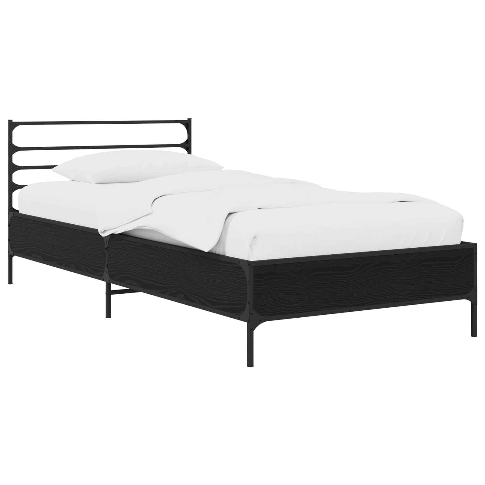 vidaXL Ramka łóżka Czarny dąb 80 x 200 cm Drewno inżynieryjne
