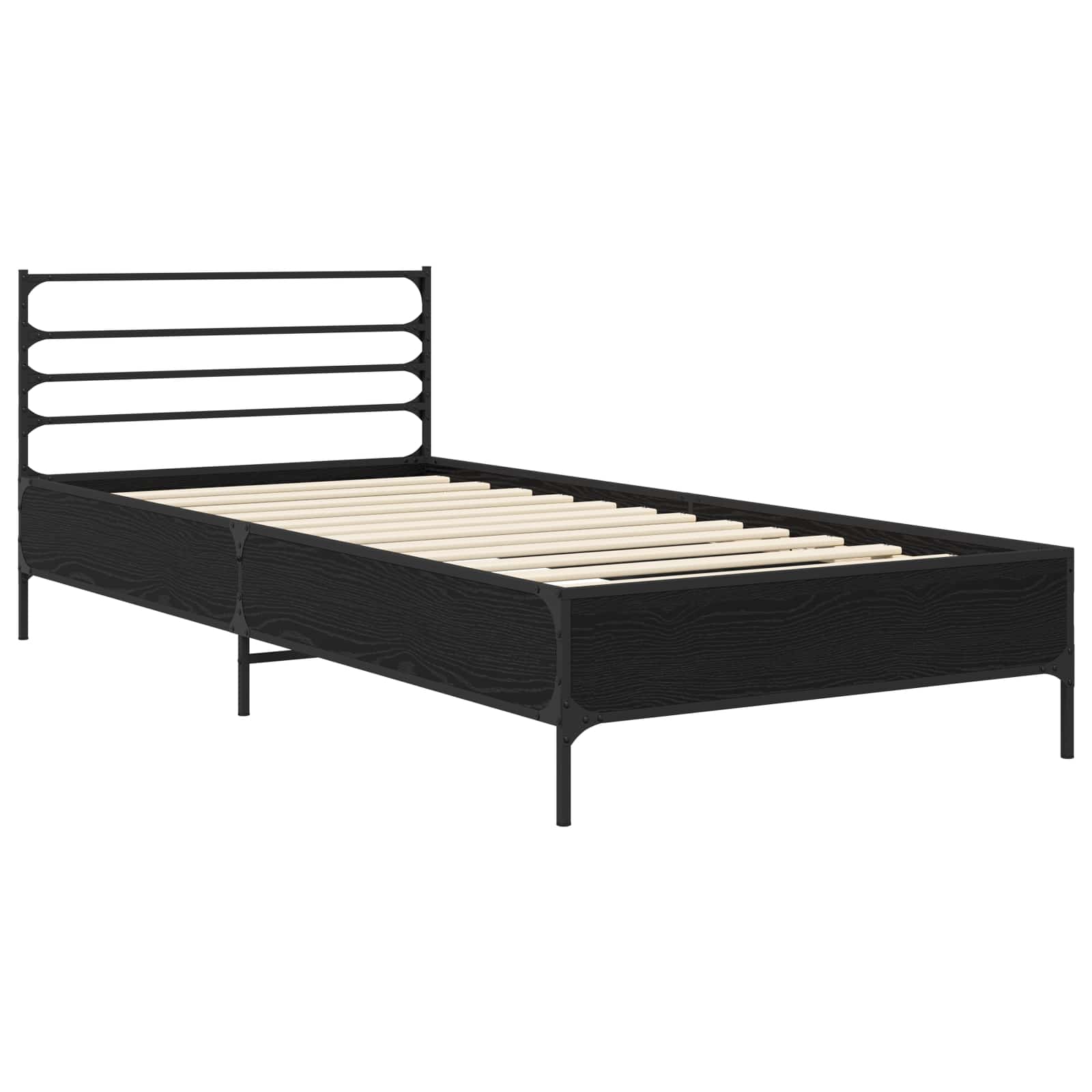 vidaXL Ramka łóżka Czarny dąb 80 x 200 cm Drewno inżynieryjne