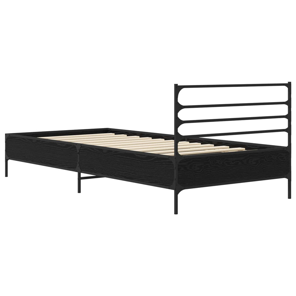vidaXL Ramka łóżka Czarny dąb 80 x 200 cm Drewno inżynieryjne