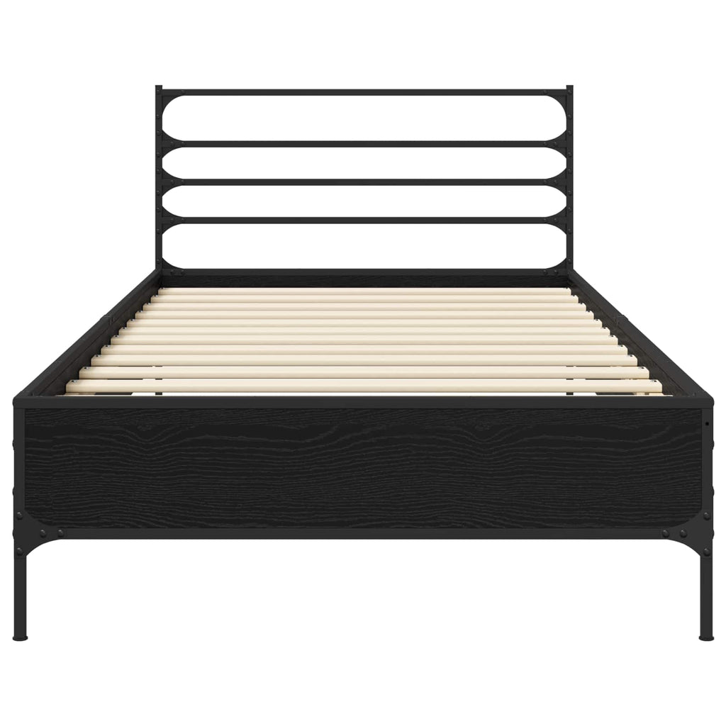 vidaXL Ramka łóżka Czarny dąb 80 x 200 cm Drewno inżynieryjne