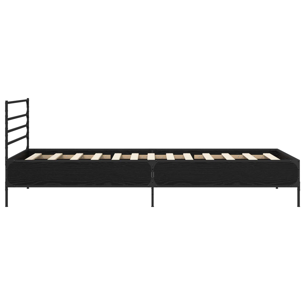 vidaXL Ramka łóżka Czarny dąb 80 x 200 cm Drewno inżynieryjne