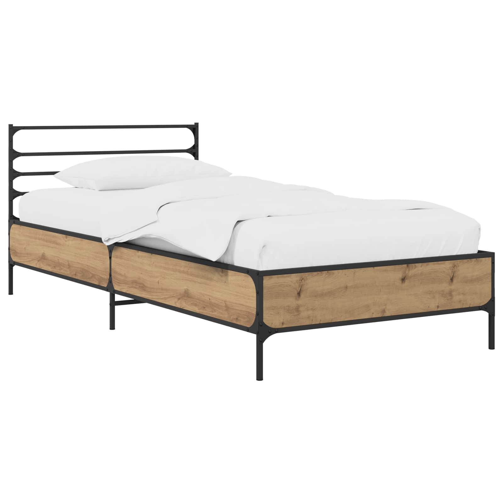 vidaXL Ramka łóżka Dąb artisian 80 x 200 cm Drewno inżynieryjne