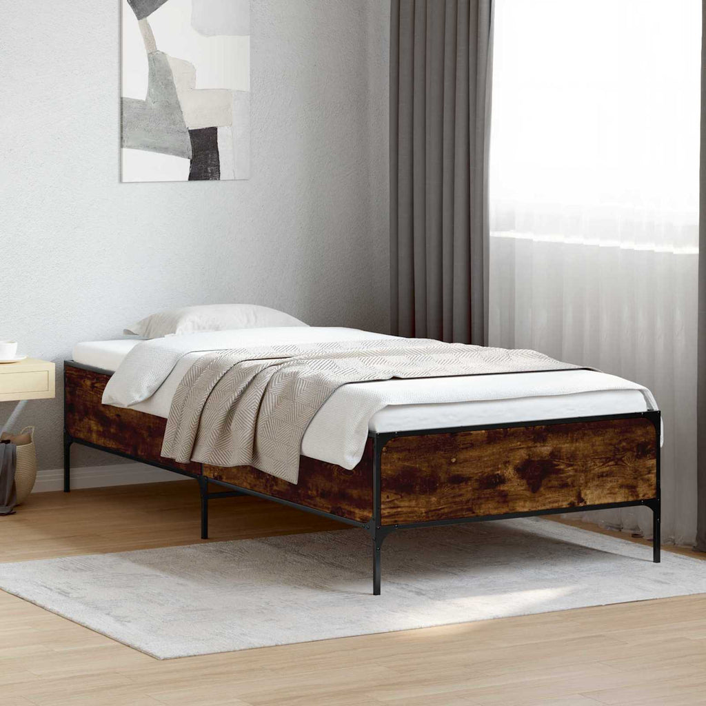 vidaXL Ramka łóżka Dąb dymny 80 x 200 cm Drewno inżynieryjne