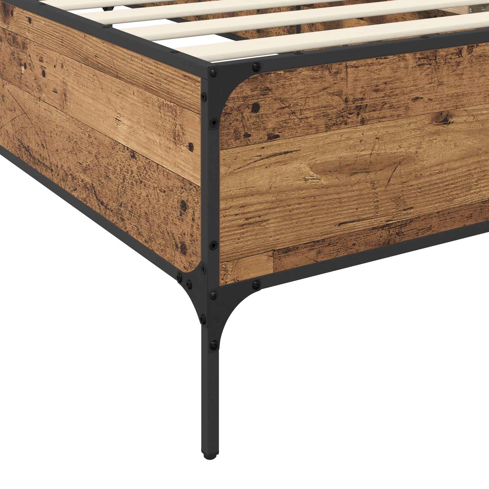 vidaXL Ramka łóżka Stare drewno 80 x 200 cm Drewno inżynieryjne