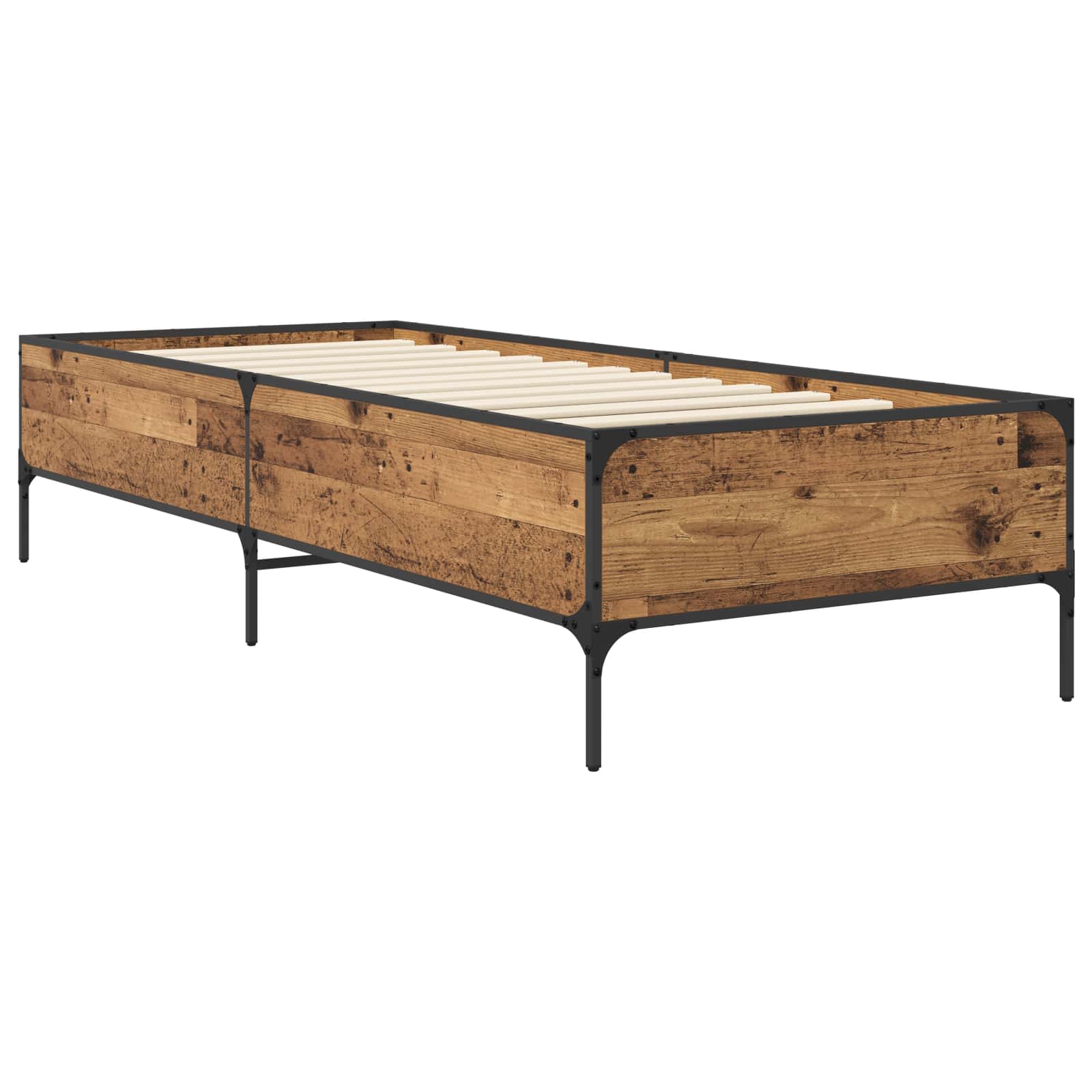 vidaXL Ramka łóżka Stare drewno 80 x 200 cm Drewno inżynieryjne