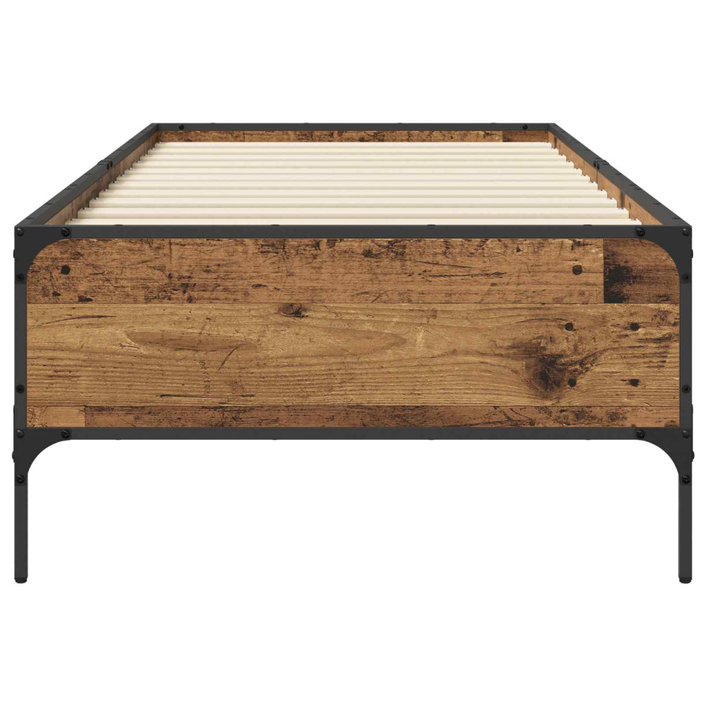 vidaXL Ramka łóżka Stare drewno 80 x 200 cm Drewno inżynieryjne