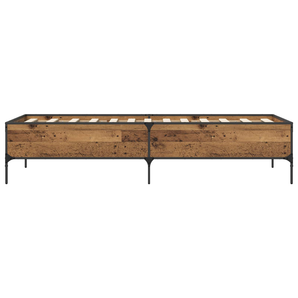 vidaXL Ramka łóżka Stare drewno 80 x 200 cm Drewno inżynieryjne
