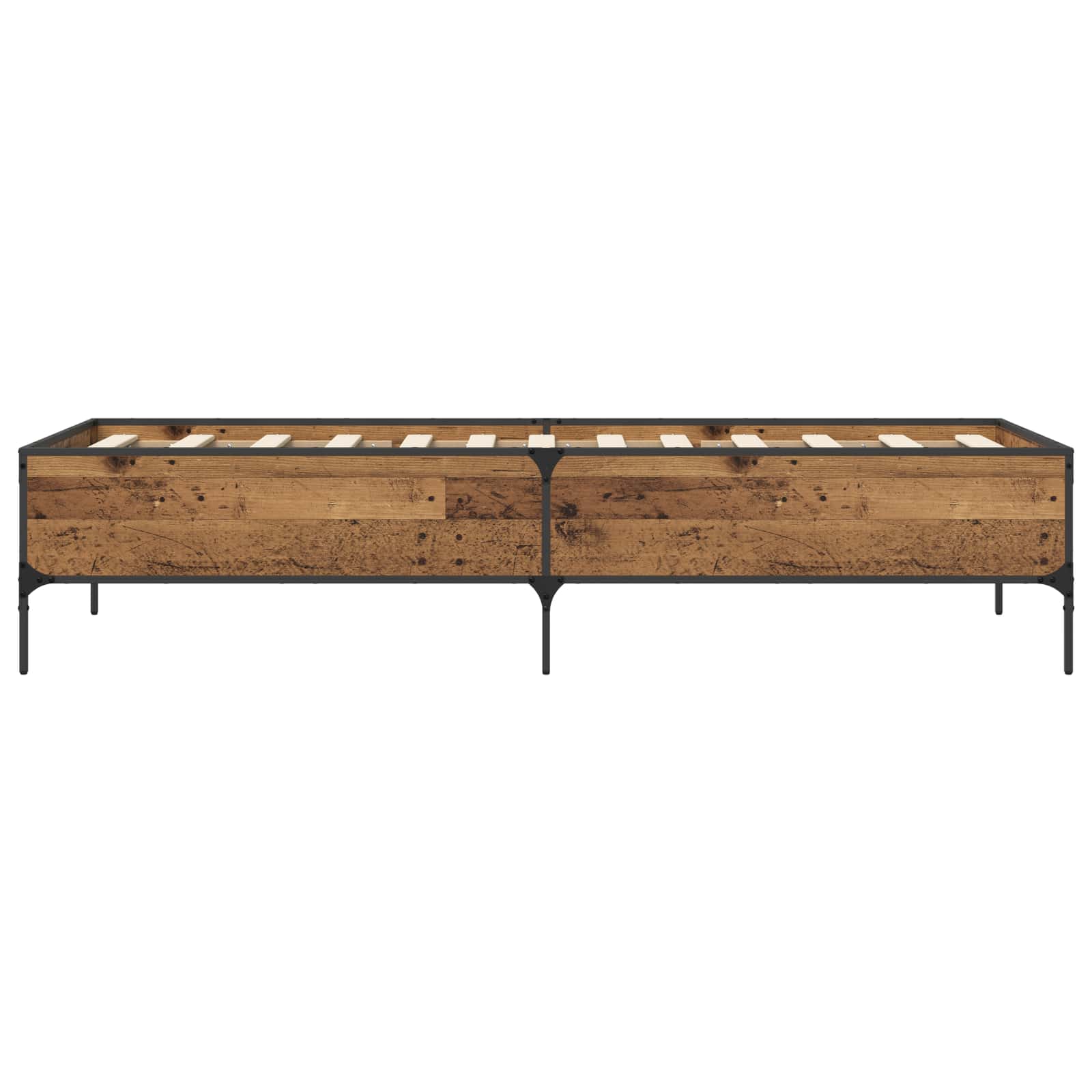vidaXL Ramka łóżka Stare drewno 80 x 200 cm Drewno inżynieryjne
