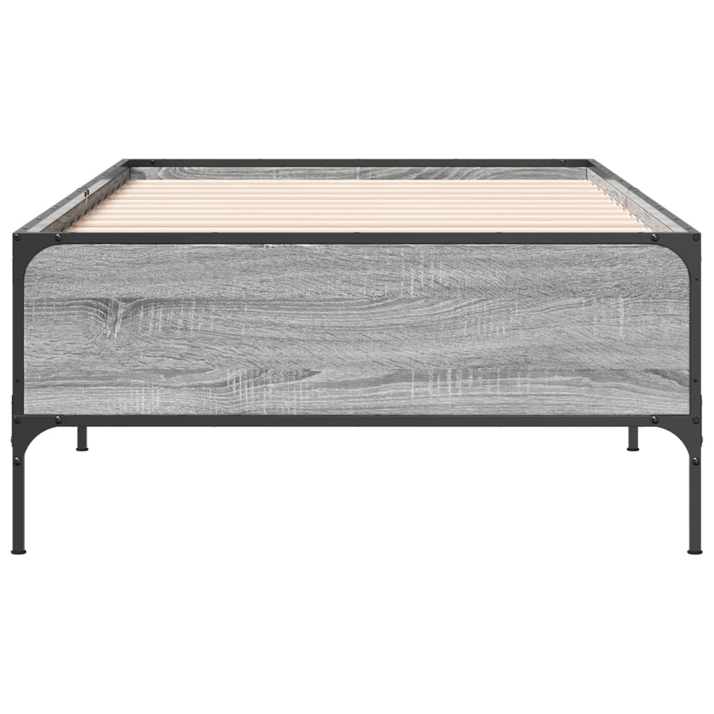 vidaXL Ramka łóżka Szary Sonoma 80 x 200 cm Drewno inżynieryjne