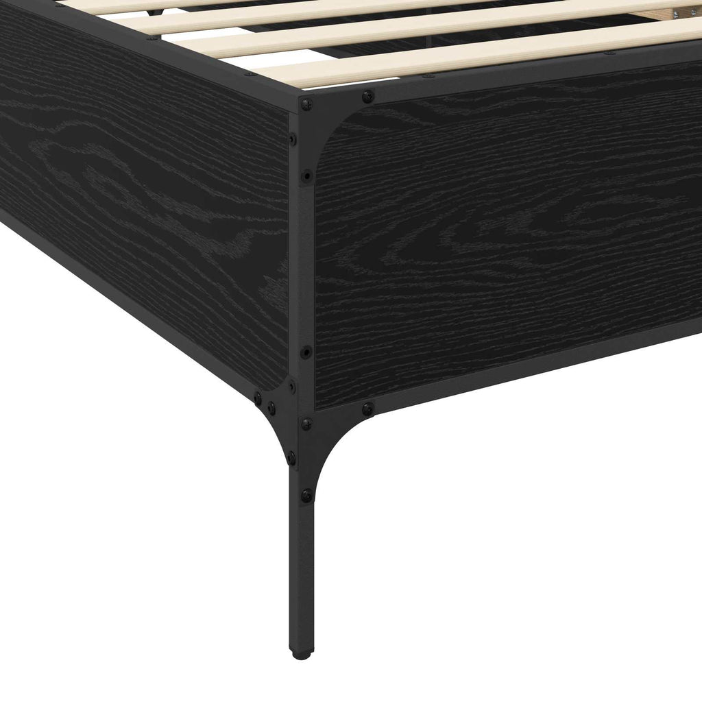 vidaXL Ramka łóżka Czarny dąb 80 x 200 cm Drewno inżynieryjne