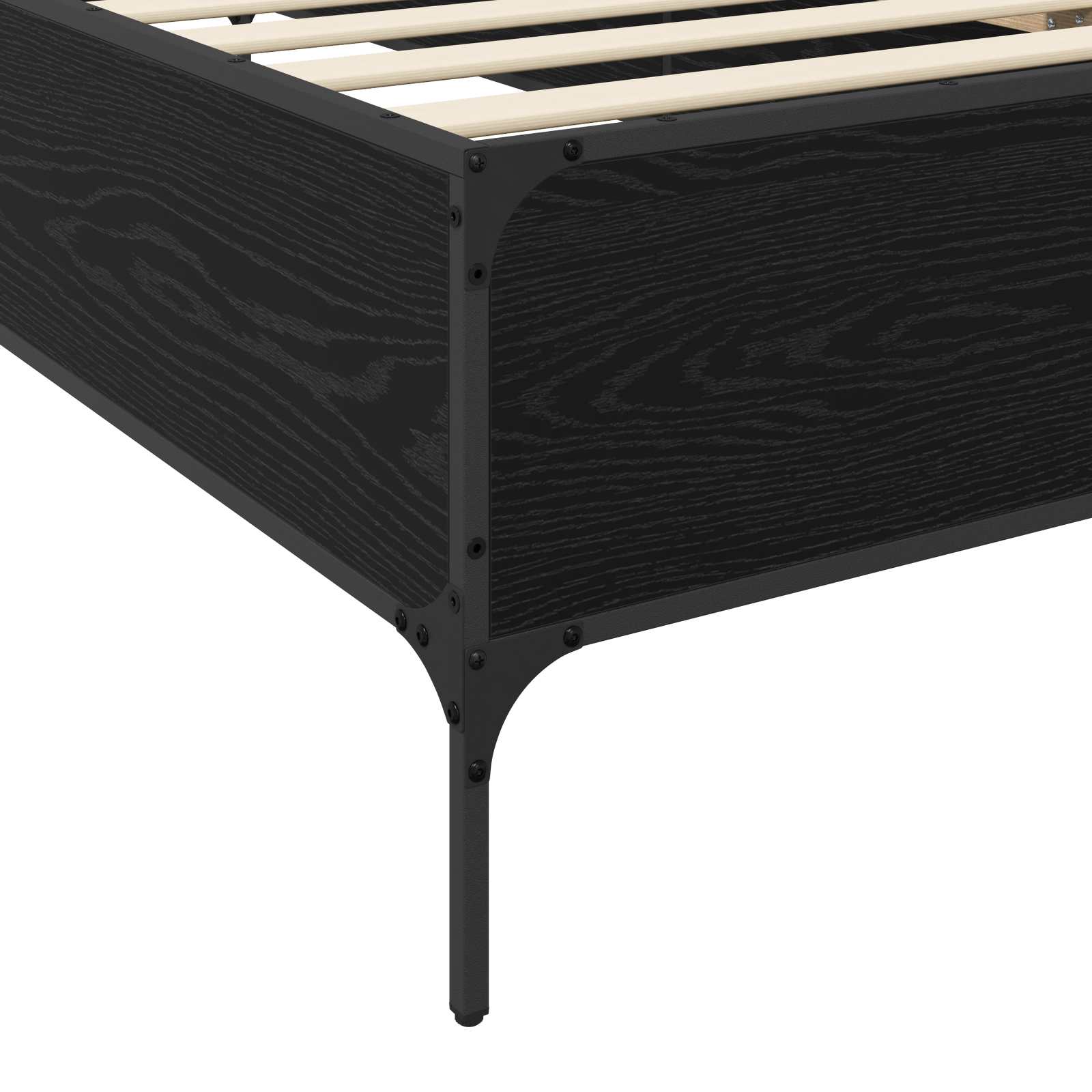 vidaXL Ramka łóżka Czarny dąb 80 x 200 cm Drewno inżynieryjne