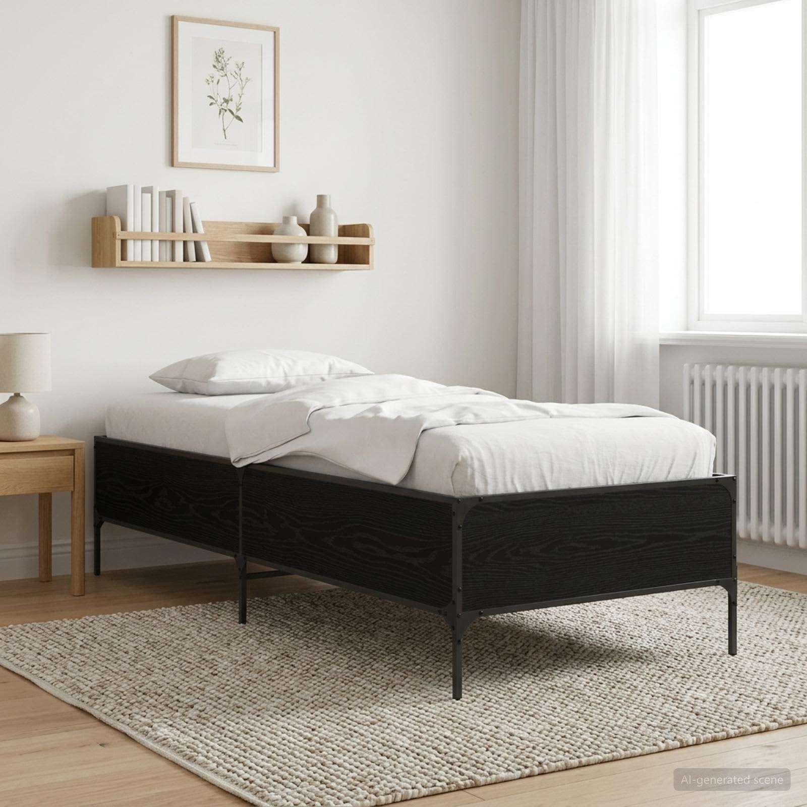 vidaXL Ramka łóżka Czarny dąb 80 x 200 cm Drewno inżynieryjne